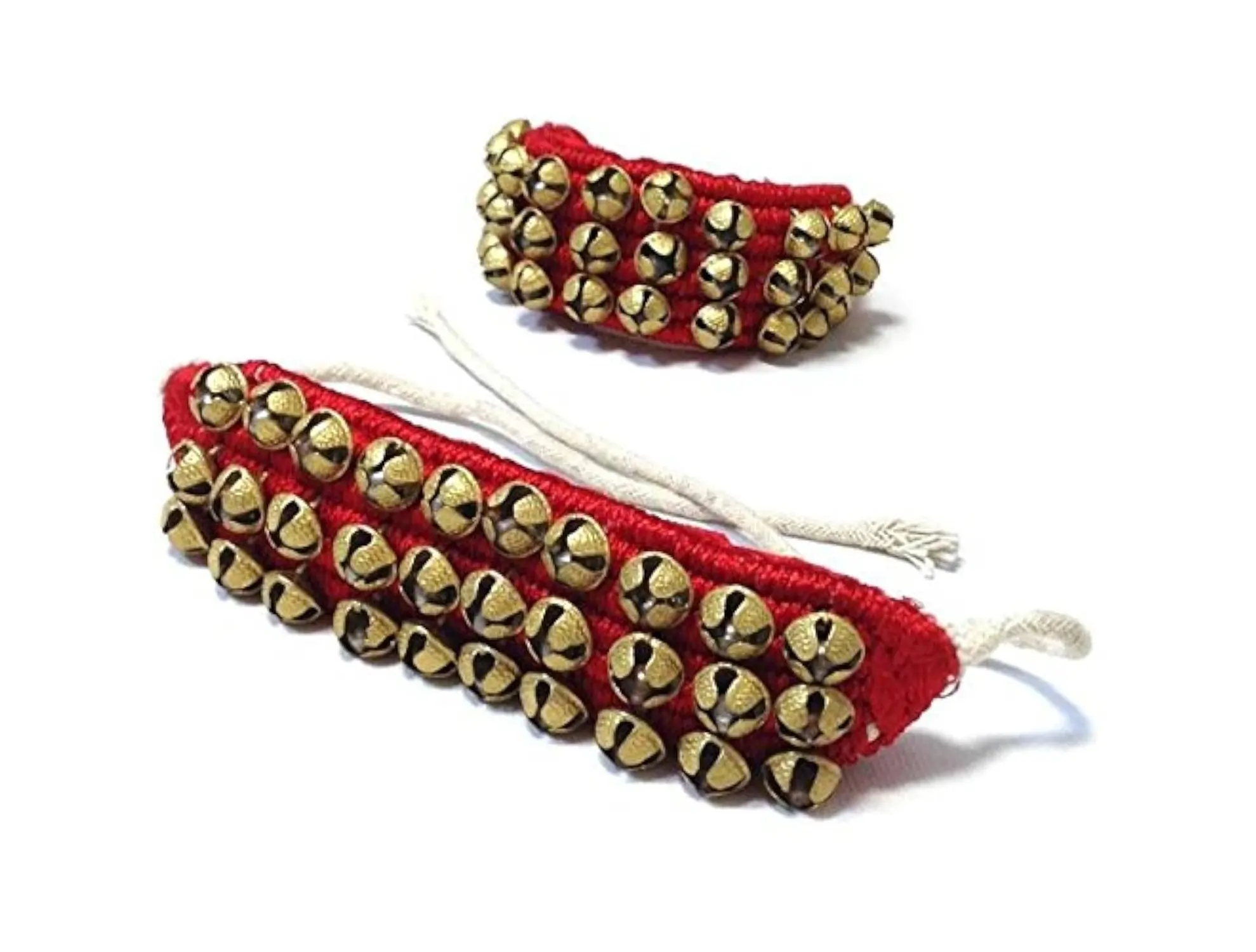 BrassBells Ghungroo 3 Line Red Pad (1 Pair, Red)