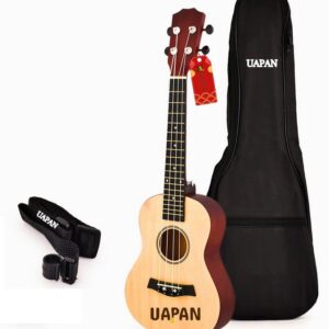 UAPAN Concert Ukulele, 23 Inch, Fluorocarbon Strings, Matt Finish with Strap and Bag (23 Inch)